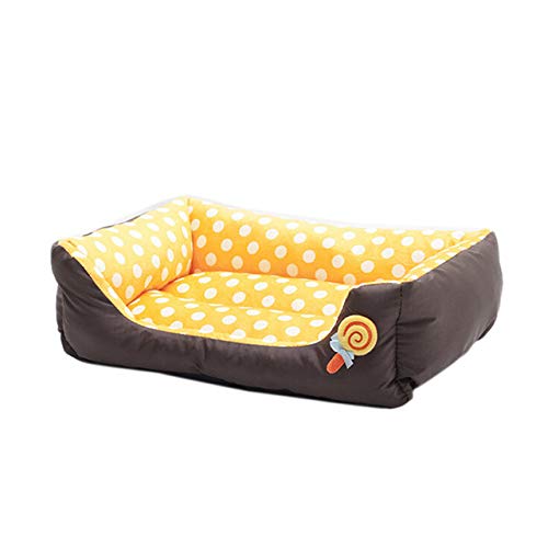 DZSHYXGW Soft Warm Pet Dog Cat Bed Puppy Cushion House Kennel Dog Mat Manta Cojín De Invierno Perros Perros Gatos Productos Lavables para Mascotas Cama 68X55X16Cm Amarillo