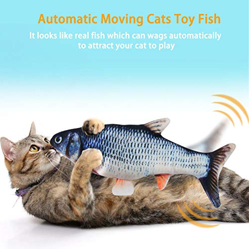 EKKONG Juguete Hierba Gatera,Juguete Interactivo, Simulación de Peces de Peluche Juguetes, Catnip Fish Toys, Juguete Electrico Automático para Gatos Gatito (Type D)