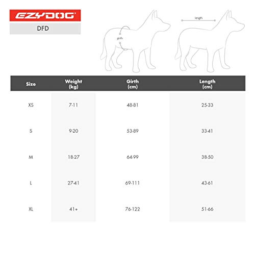 EzyDog Chaleco Salvavidas para Perros - DFD - Ideal para Natación y para que tu Cachorro esté Seguro en el Agua, Perros Seguridad Natación Ropa (M, Rojo)