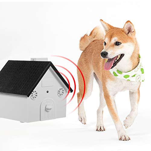 Fesjoy Perro Seguro para Mascotas Control de ladridos al Aire Libre Dispositivo de Sonido contra los ladridos Impermeable 4 Niveles Sonic Corteza Disuasor Perros Entrenamiento Control de