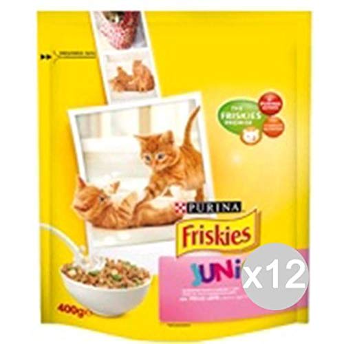 Friskies Juego 12 Gato Croccantini 375 Junior Pollo-Latte Comida para Gatos