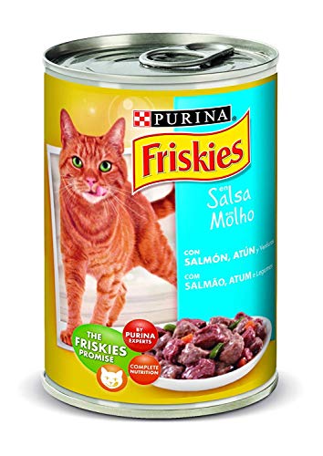Friskies Purina Salsa Comida para Gato Adulto con Salmón y Atún - Lata 400 g