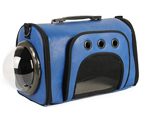Fuqiang Bolsa para Mascotas Pet Cat Travel Cat Bag Cat Dog Box Cage-Blue_Four Piece Set Bolsa de Viaje para Perros