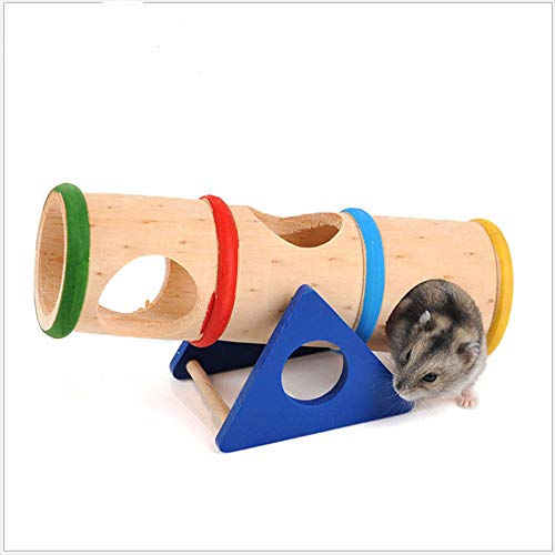 FZQ Juguete para Mascotas Hamster Túnel de Madera Juguete Rainbow Warp Hamster Seguro Efectos Secundarios no tóxicos Creativo Lindo 91g Pequeño Animal