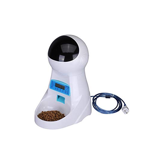 GBY Alimentador automático para Mascotas para Perros y Gatos, batería Fuente de alimentación de CC Alimentador automático para Mascotas de Dos vías, alimentador automático para Mascotas 2.5L, Pantal