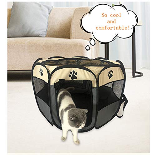 HAOYILAI - Funda para jaula de perro, tamaño mediano, con puerta de entrega, camada para gatos, tela Oxford, impermeable, antiarañazos, tienda de campaña para perros