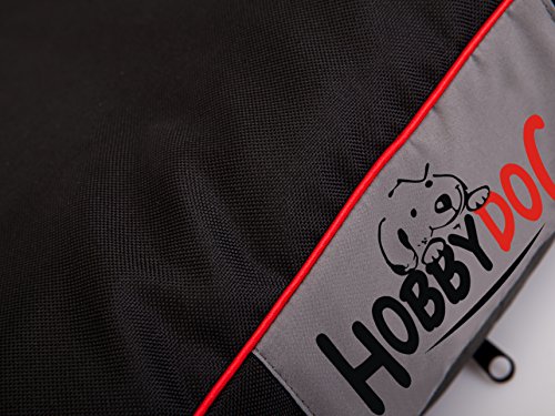 Hobbydog Colchón Ovalado, tamaño Mediano, Negro con impresión de Perros