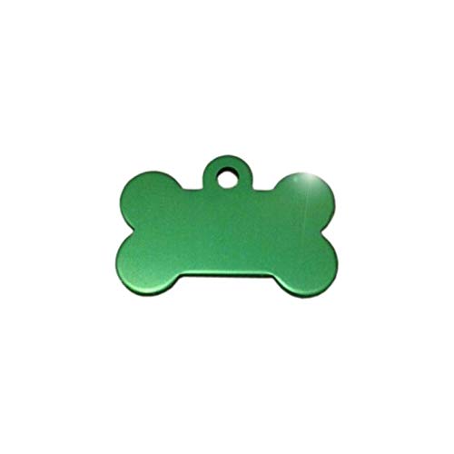 Hueso para Mascotas pequeñas-Medianas Placa Chapa Medalla de identificación Personalizada para Collar Perro Gato Mascota grabada (Verde)