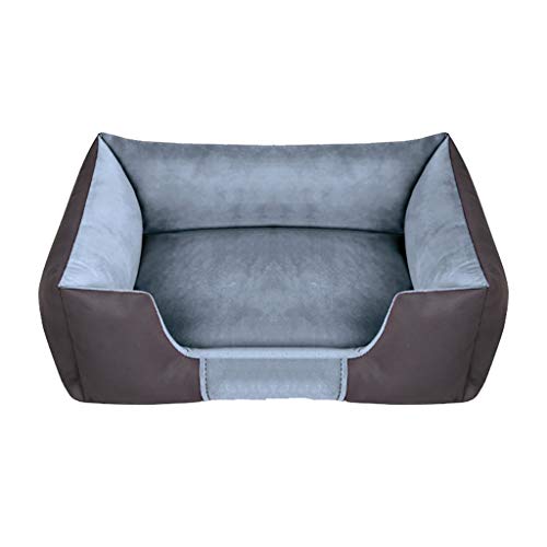 JQQJ Caseta de Perro Caliente Desmontable y Lavable y cómodo Antiadherente for Mascotas Cuatro Estaciones (Color : Gray, Size : S)