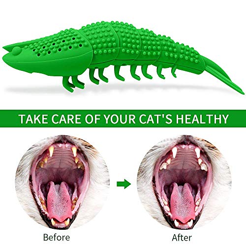 Juguete para Gato, Cepillo de Dientes Interactivo para Gatos, Juguete para Masticar para Gatos, Gatos, Limpieza de Dientes y Cuidado Dental, Forma de pez Cera, Juguete para Mascotas