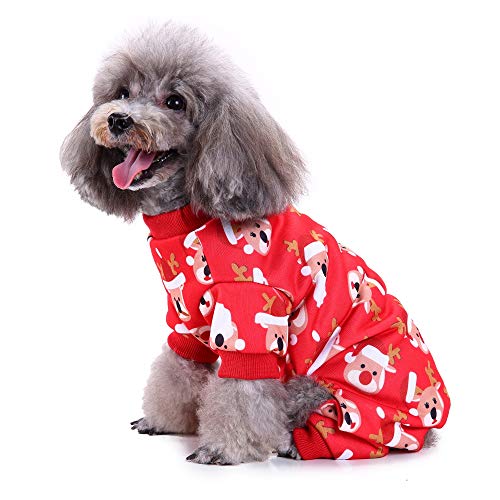 KEESIN sudadera con capucha para perro pequeño, abrigo para perro, abrigo de Navidad, alce de invierno, cálido