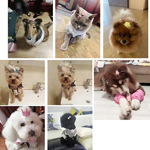 LeerKing 9 unids/Set Pinzas para el Cabello del Perro Bowknots Cat Perrito Pelo Lazos Accesorios de Aseo Personal