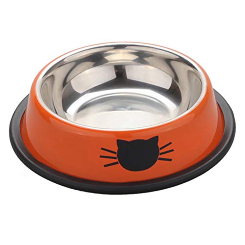 Morza Cachorro Gatito de Acero Inoxidable Comedero de Cat Dish Tazón Antideslizante para Gatos pequeños Perros