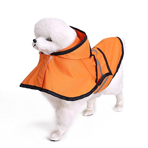 MRXUE Impermeable Mascota Paraguas Impermeable para Perros Pequeños/Medianos/Grandes,Orange,XXL