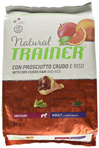 Natural Trainer Trainer Natural Medium Prociutto Riso kg. 3 Comida Seca para Perros, Multicolor, única