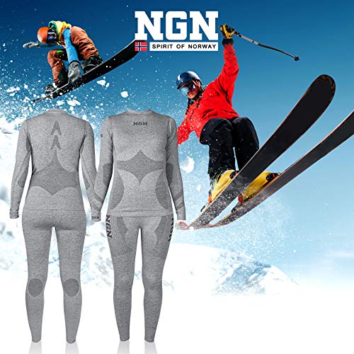 NGN ropa interior de esquí de Noruega|ropa interior térmica larga|ropa interior funcional transpirable negro|ropa de esquí hermosa|Baselayer Set para mujer|pantalones deportivos y camisa para mujer