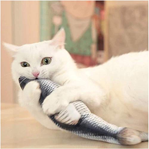 Nincee Simulación Realista de Felpa Pez muñeca eléctrica,    Suministros interactivos Divertidos para Masticar Mascotas   Flop de Gato/Gatito/Gatito Gato de Juguete   Juguetes Catnip (A)