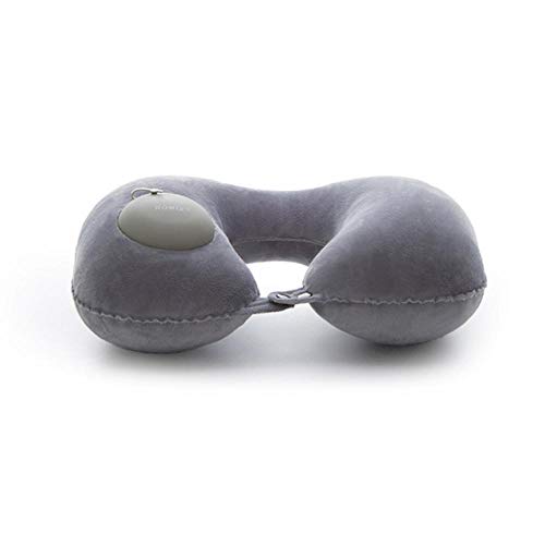 NSWZX Almohada de viaje inflable gris en forma de U de 1 pieza, almohada de cuello para colchón de aire para reposacabezas de oficina, para cojín de aire para reposacabezas de coche