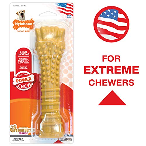 Nylabone Dura Chew Grande Perro Masticar para Extreme chewers, de Mantequilla de Cacahuete