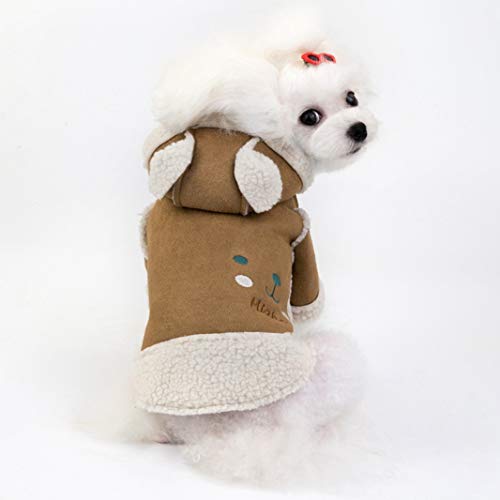OLADO Cute Litter Bear Dog Clothes Winter Warm Pet Fleece Hoodies Abrigo para Bulldog Francés Chihuahua Cachorro Gato Chaquetas