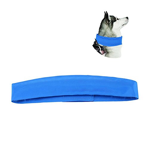 Pawaca Collar refrigerante para mascotas, Correa de perro refrigerante Cómodo Collar de Gato Bandana, Azul