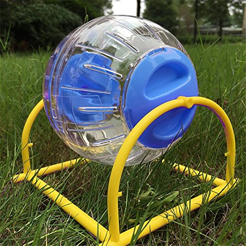 Pet Online Hámster bola de ejercicio plástico con un stent balón deportivo mascota pequeña estera, 15cm, azul