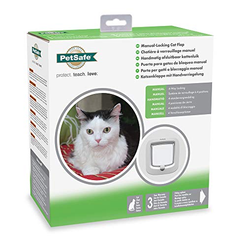 PetSafe Puerta para Gatos De Bloqueo Manual (Blanco)