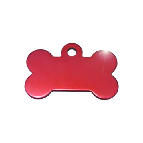 Placa Chapa de identificación Personalizada para Collar Perro Gato Mascota (Rojo)