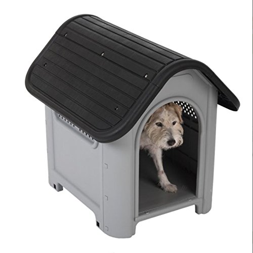 Plástico de alta calidad – Caseta de perro fácil de montar adecuado tanto para interiores y exteriores, fácil de limpiar con un montón de rejillas de aire – perfecto para perros con alergias