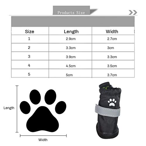 PTRADE Invierno cálido Perro Gato Zapatos Reflectantes Impermeables Antideslizantes Lluvia Nieve Botas para Mascotas Protectores de Pata duraderos para Perros Peque?os