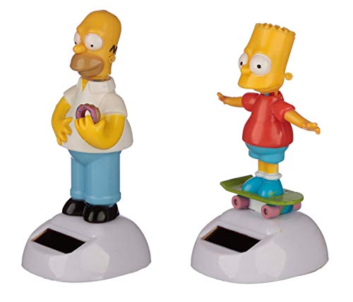 PUCKATOR Juego 2 Figuras de la Novedad de Solar Pals Dancing Bobble Head - Homer Simpson y Bart Simpson