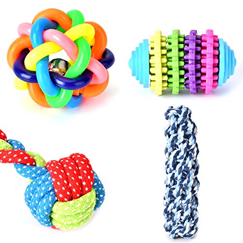 Queta Dog Chew Toys,Squeaky Durable,Indestructible Toys Puppy Teething Toys 11 Pack Dog Rope Toys Cotton for Small Large Dogs
