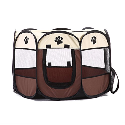 S-Lifeeling - Caseta de viaje para perro o gato para interior o exterior, funda de malla extraíble portátil y plegable para perros y gatos