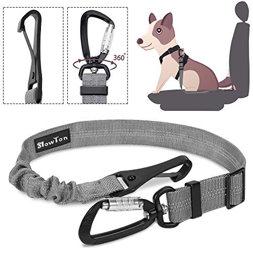 SlowTon Cinturón Perro Coche, Mascotas Cinturón de Seguridad para Perro - Ajustable,Hebilla Universal de Nylon para Mascotas de Viajes