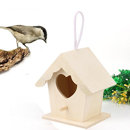 STRIR Casita para pájaros para pequeños pájaros como colirrojos, el carbonero común o el trepador (B)