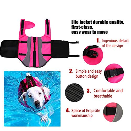 Tineer Perro Chaleco Salvavidas Life Jacket Swimming Suit Seguridad Traje de baño Chaleco Reflectante Mascota Flotación Salvavidas Natación(XS, Rosa)