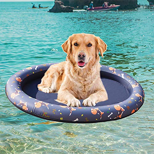 TTBD Perro Piscina Flotador para Mascotas Piscina Plegable Perro Piscina Flotante Row Bed Juguete De La Playa para El Gato del Perro, Perro Inflable Animal Doméstico Flotador Piscina Juguete,Azul