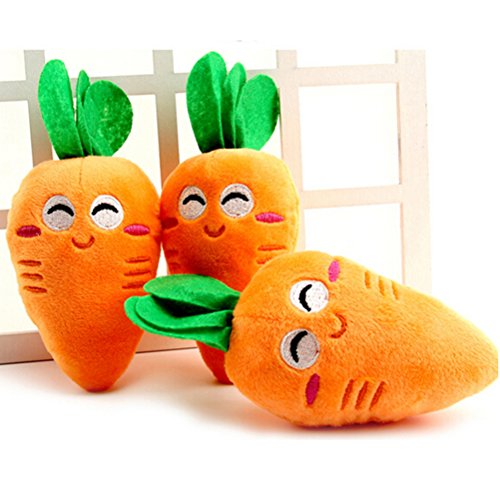 UEETEK juguete peluche para perro juguetes couineur en forma zanahoria para perros gatos