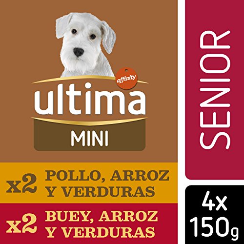 Ultima Comida Húmeda Sublime para Perros Mini Senior de 7 Años con Buey y Pollo, pack de 5