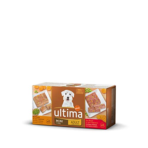 Ultima Dog Sublime Multi, Comida Húmeda para Perro Mini Adulto con Buey y Pollo, Pack 5 unidades (5 x 0.6 kg)