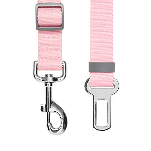 Umi. by Amazon - Classic - Cinturón de seguridad para perros ajustable, resistente y seguro; debe usarse con arnés (rosa)