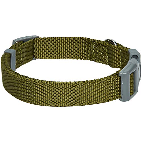 Umi. Essential Classic - Collar para perros S, cuello 30-40 cm, collares ajustables para perros (verde oliva)