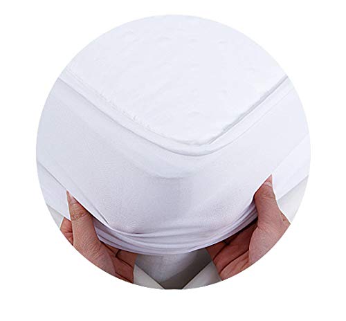 UMI. Essentials Funda colchón de Microfibra y poliéster, Soft Touch,Blanco -180x200 cm