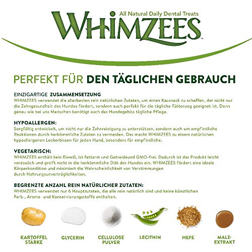 WHIMZEES - Aperitivos para el Cuidado Dental Naturales, sin Cereales, para Perros, Caja Multiusos.