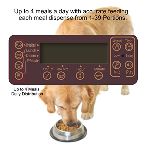 XDYFF Comedero Automático para Perros Comedero automático de 6L para 4 porciones de Comida diarias - para Perros y Gatos,S