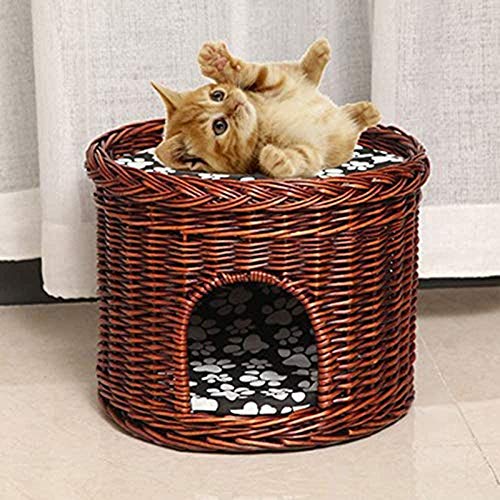 XUIO Camas para Perros Cama Tejida a Mano Cat Cube Cat House/Cat Condo para Gatitos Perros pequeños | Lugar para Dormir mimoso para su Mascota