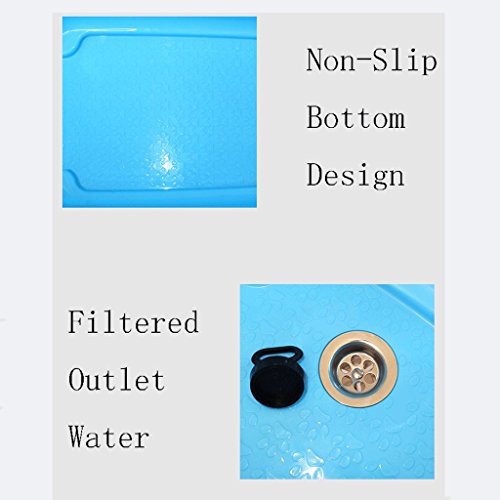 YC electronics Tina del baño de la Tina, del Gato y del Perro del plástico, bañera de la Piscina, 95.5 * 45.5 * 91cm (Color : Blue)