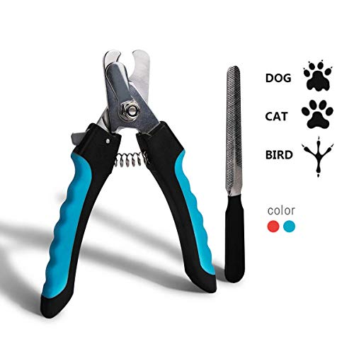 ZCZUOX Cortauñas de Perro Profesional para Razas de Perro pequeño, con protección de Seguridad rápida para Evitar el Corte excesivo, Incluye Lima de uñas (Azul)