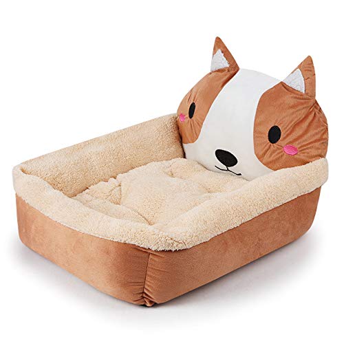 ZJXdDTridimensional De Algodón Acolchado Kennel Winter Teddy Pet Nest Nido De Dibujos Animados En 3D Square Nest Cat Litter