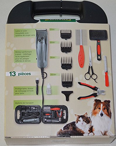 zoofari CORTAPELOS Y Kit Completo para Mascotas, Perros, Gatos con MALETIN Y Accesorios 13 Piezas